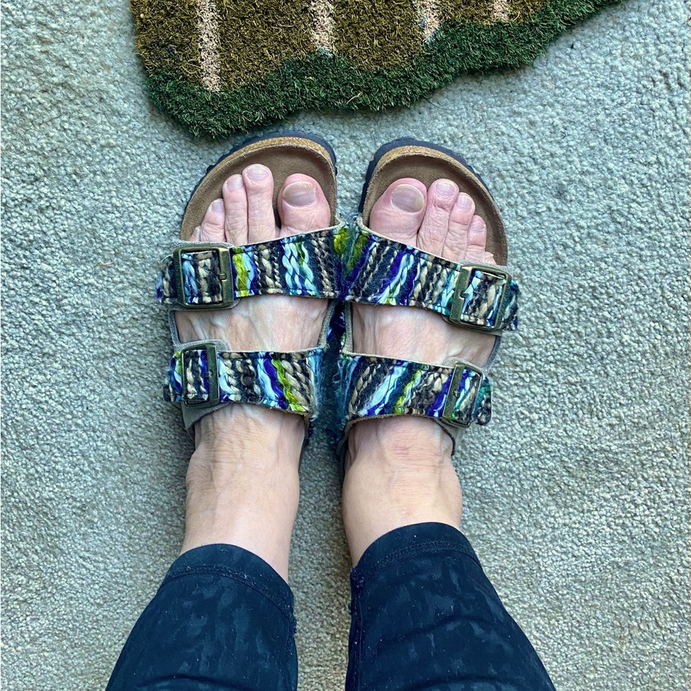 Birkenstock Tan Suede with Unique Woven Detail Sz 37 L6 - Picture 5 of 8